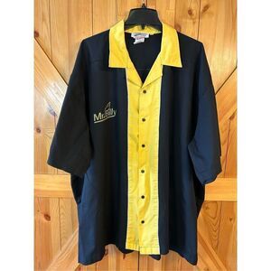 Vintage Cruisin USA Two Tone Black Yellow Mr Billy.  Bowling Shirt 5XL (0731)
